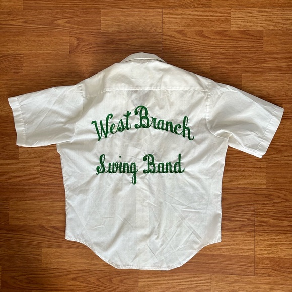 Vintage Embroidered Swing Band Short Sleeve Button Up Shirt size M/L - Picture 2 of 11